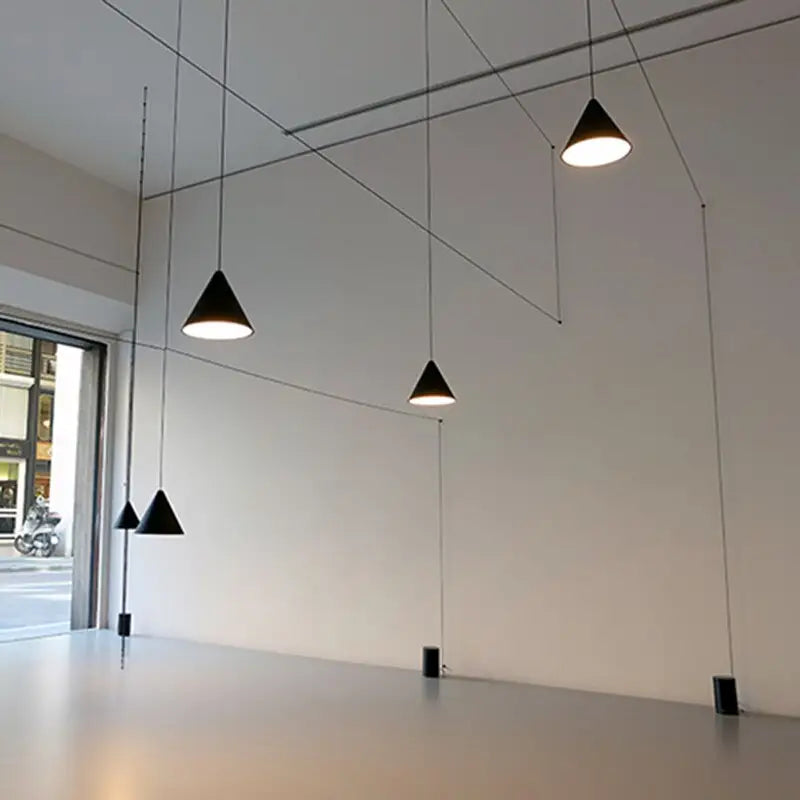 Modern Wire Geometric Led Bedside Hanging Lamp - Pendant Lamp