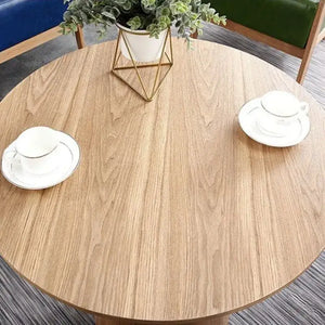 Round Pine Coffee Table Modern Minimalist Design - view 5