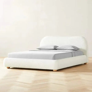 Modern Wood Velvet Upholstered King Bed Frame - Bedroom