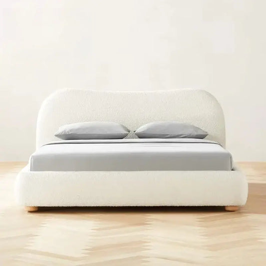 Modern Wood Velvet Upholstered King Bed Frame - Bedroom