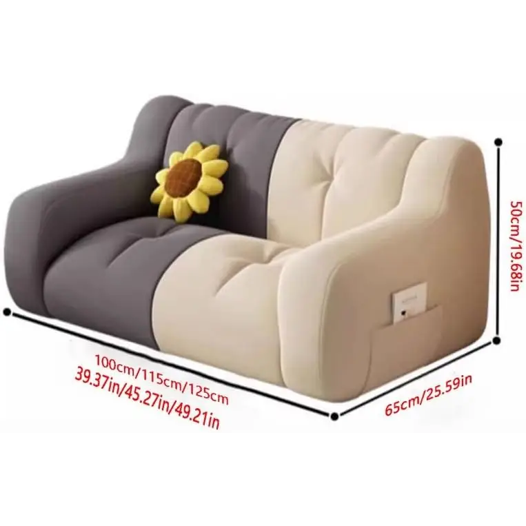 Modular Double Bean Bag Sectional Sofa - Compressed Sofa