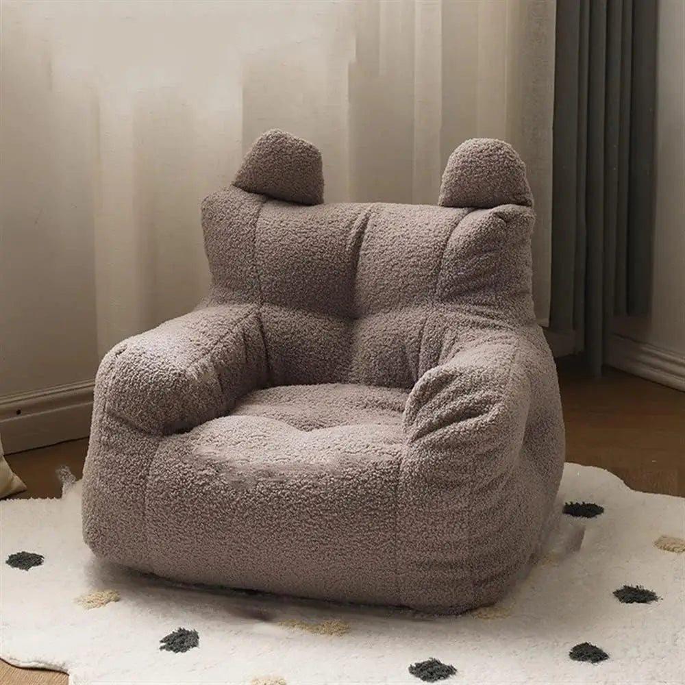 Modular Double Bean Bag Sectional Sofa - Gray - Compressed Sofa