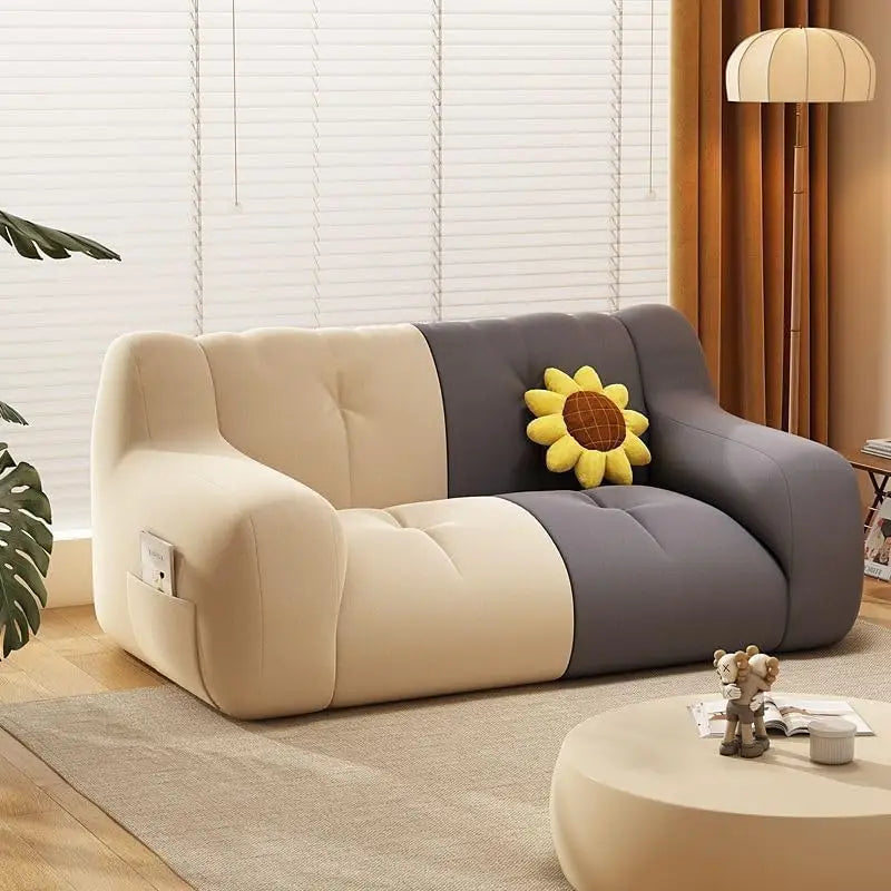 Modular Double Bean Bag Sectional Sofa in Velvet - view 3