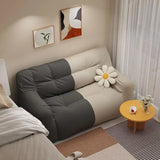 Modular Double Bean Bag Sectional Sofa - White Gray - L 115 cm - Compressed Sofa
