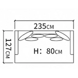 Modular Sectional Velvet Puffs Compressed Bed Sofa - Double Seats - 235 cm - Compressed Sofa