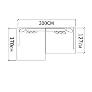 Modular Sectional Velvet Puffs Compressed Bed Sofa - Sofa Set -300 cm - Compressed Sofa