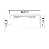 Modular Sectional Velvet Puffs Compressed Bed Sofa - Sofa Set -300 cm - Compressed Sofa