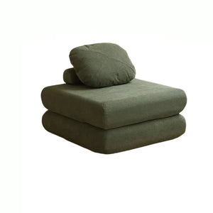 Modular Velvet Floor Sofa L-Shaped Japandi Design - view 14
