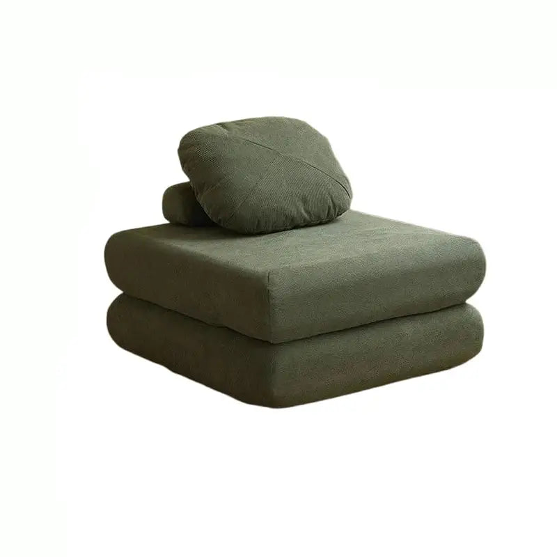 Modular Velvet Floor Sofa L-Shaped Japandi Design - view 10