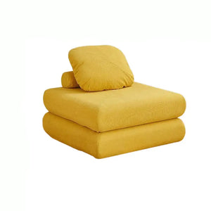 Modular Velvet Floor Sofa L-Shaped Japandi Design - view 19