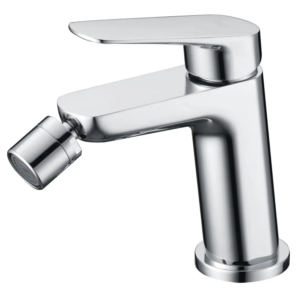 Chrome single handle bidet mixer modern design faucet closeup