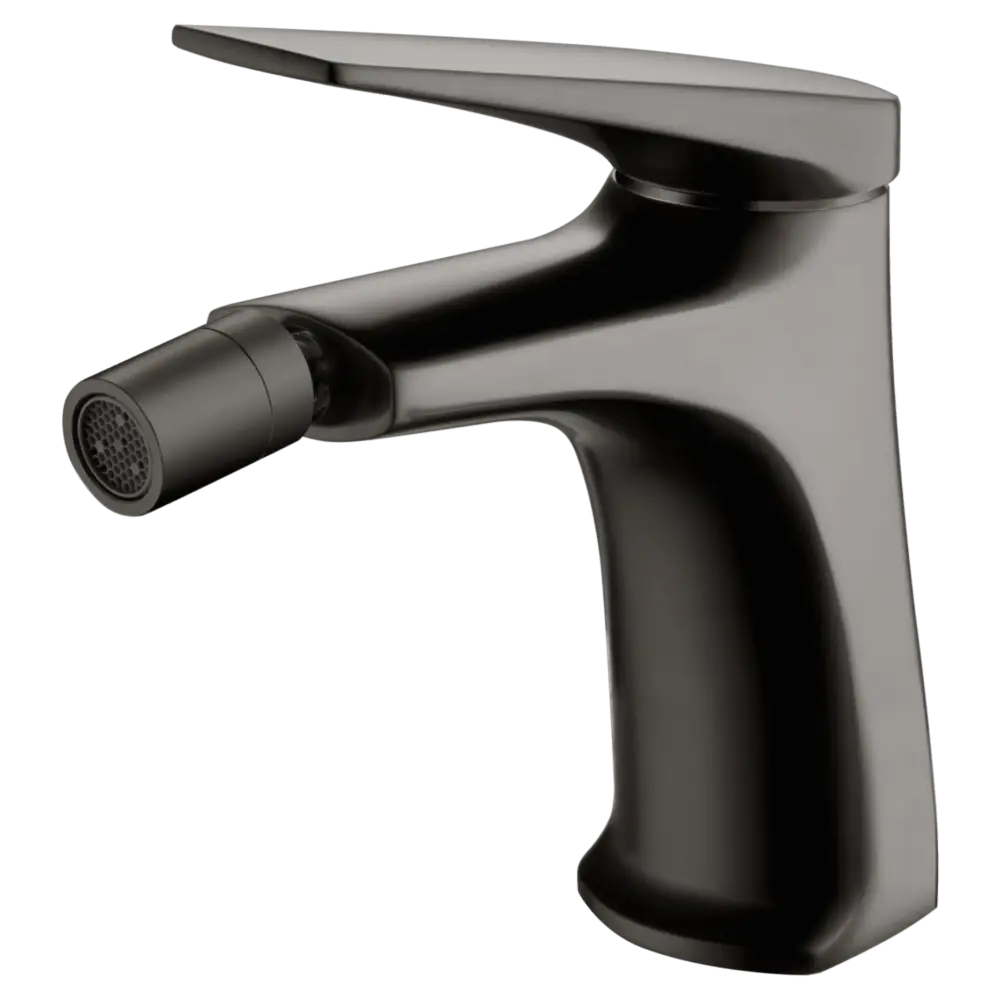 Delos black gun metal single handle bidet mixer faucet closeup