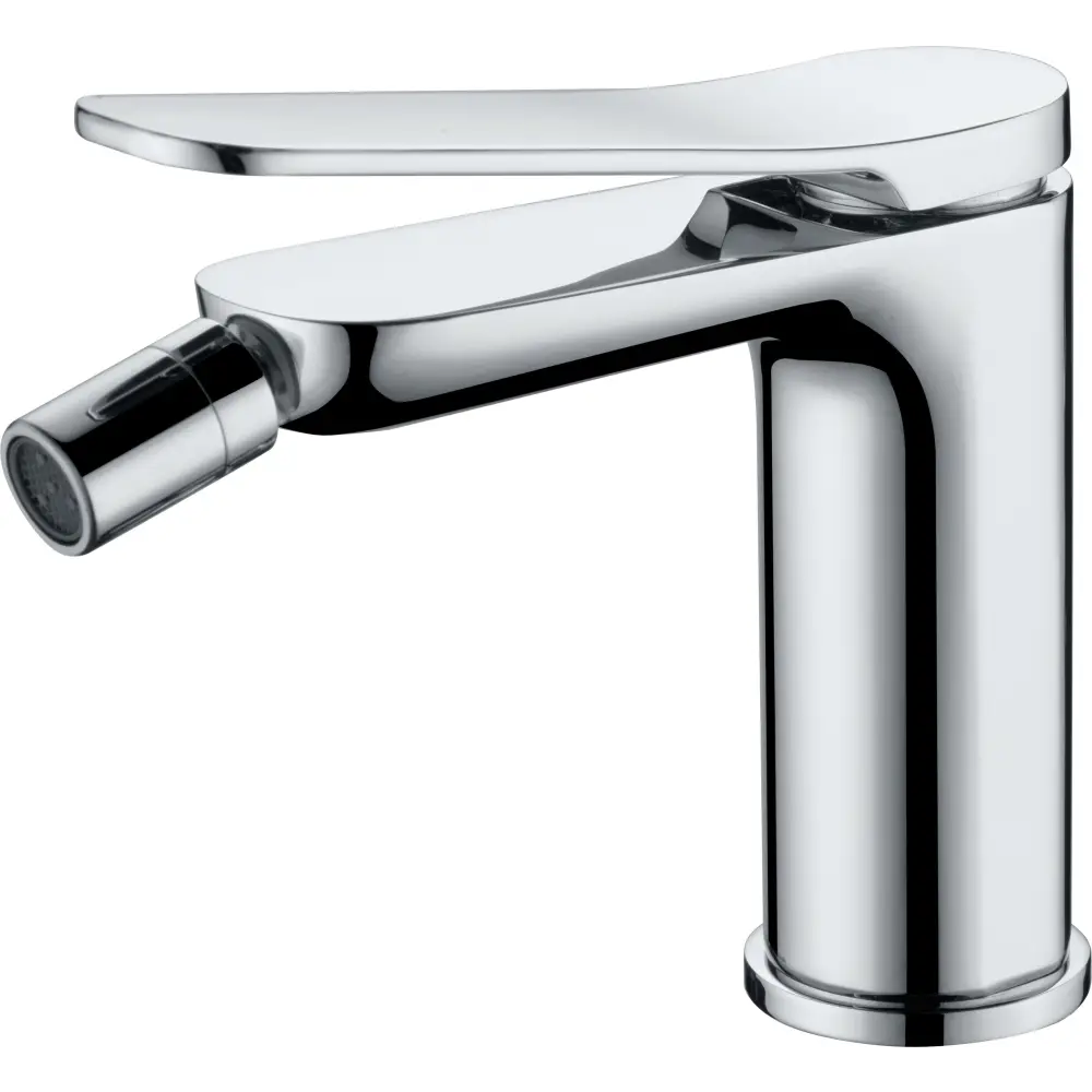 Chrome single handle modern bidet mixer faucet front view