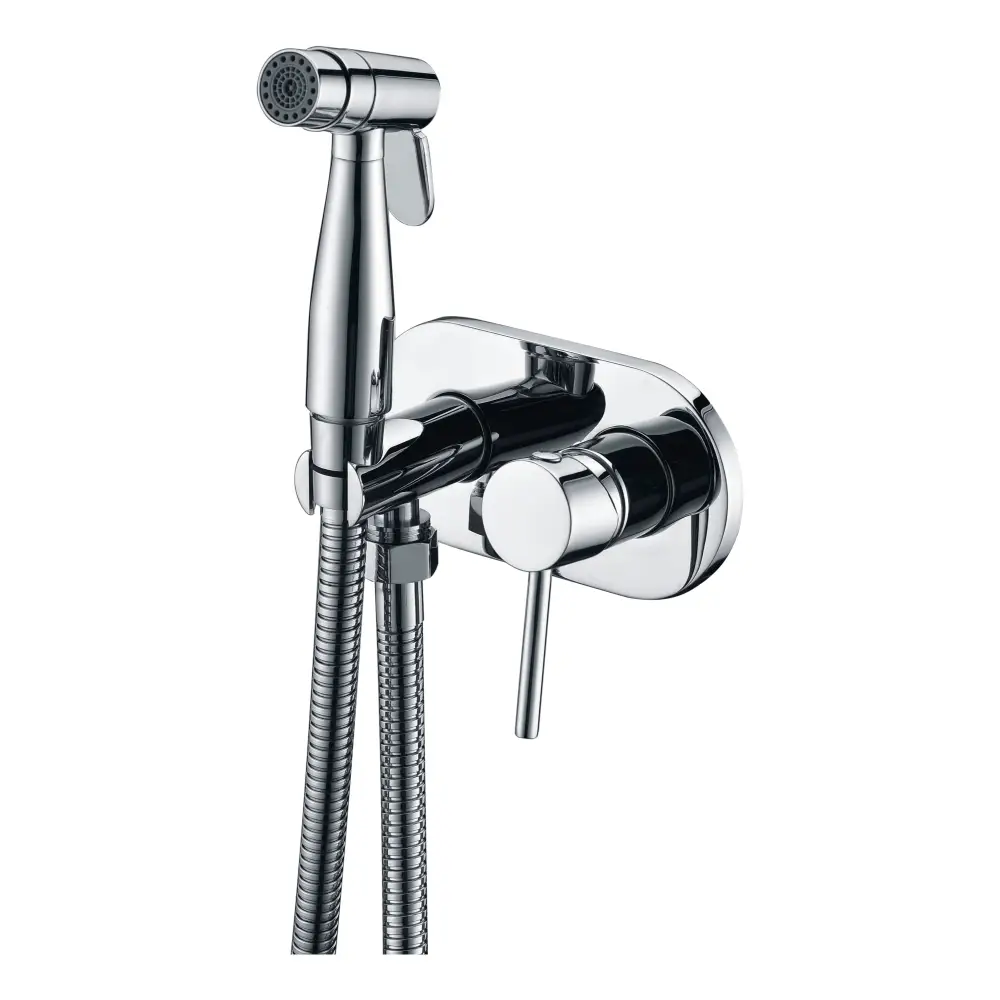 Maui chrome single-lever bidet mixer faucet on white background