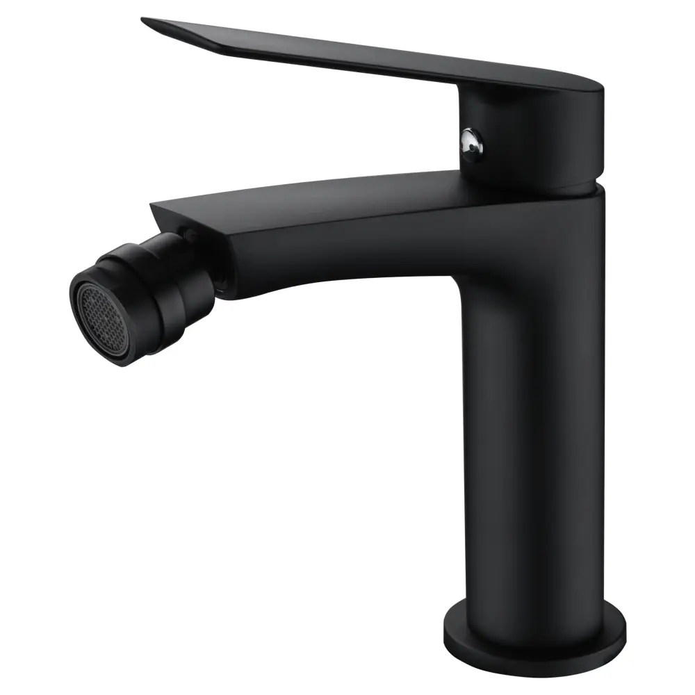 Matte black modern bidet faucet with single handle contemporary design