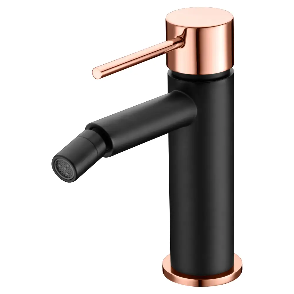 Monomando Milos single handle bidet in black rose gold finish