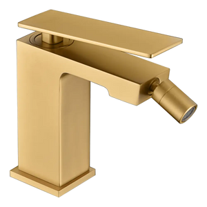 Brushed Gold Single Lever Bidet Mixer Tap, main product view