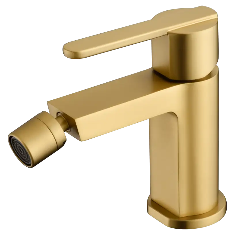 Roma brushed gold bidet mixer with single handle faucet design