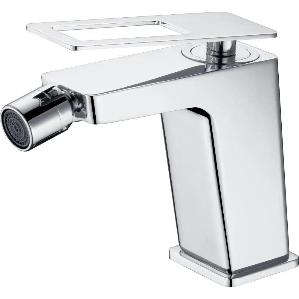 Chrome single handle bidet mixer faucet with sleek modern design