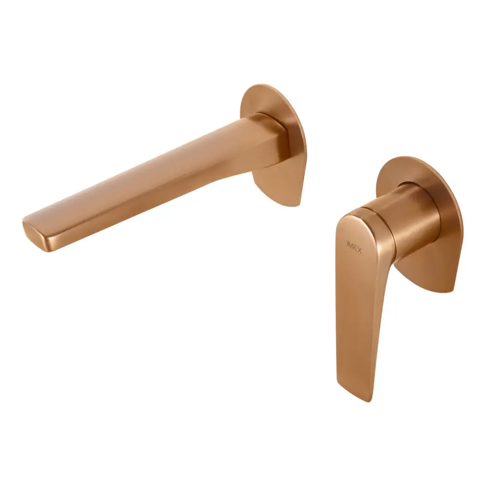 Brushed rose gold single lever sink faucet mixer with modern design