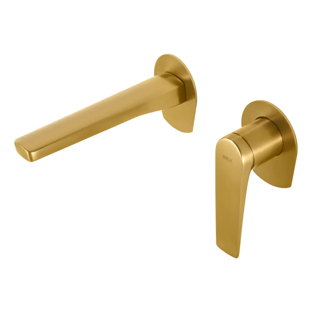 Brushed gold modern sink mixer faucet with sleek contemporary design