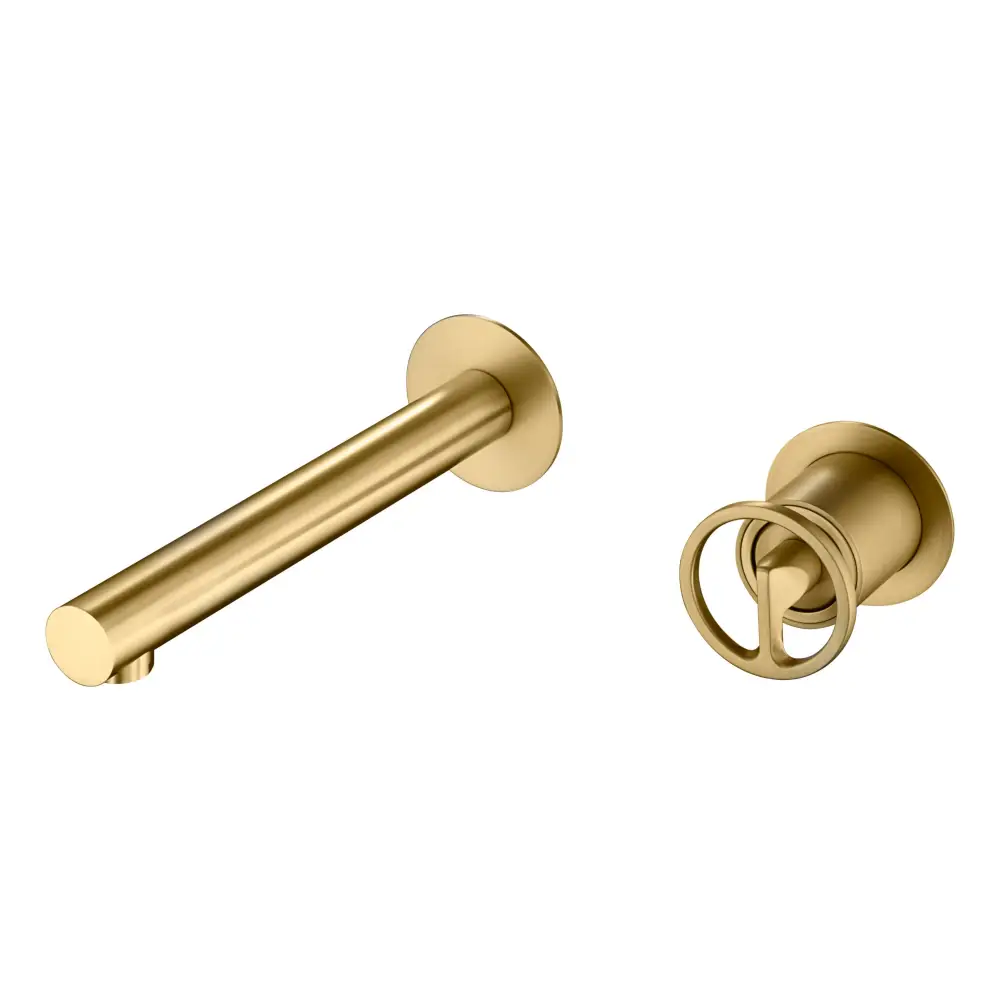 Brushed gold built-in basin mixer faucet with modern single handle design