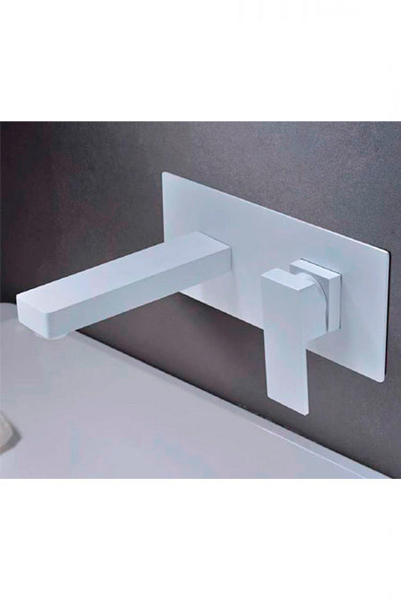 Matte White Built-in Sink Mixer Single Lever Faucet, view 2