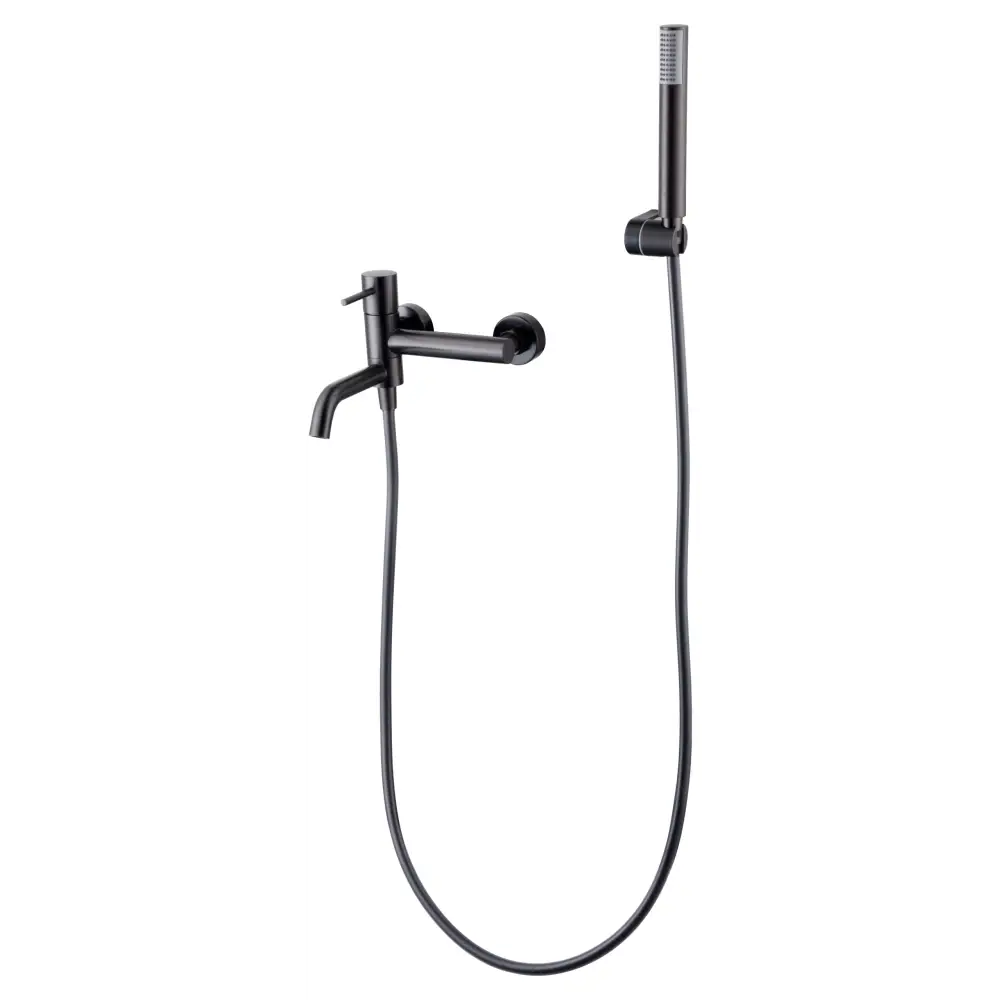 Black gun metal single lever shower mixer kit with modern design