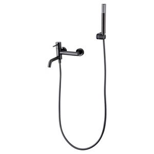 Monza Black Gun Metal Single Lever Bath Shower Mixer Kit, main product view