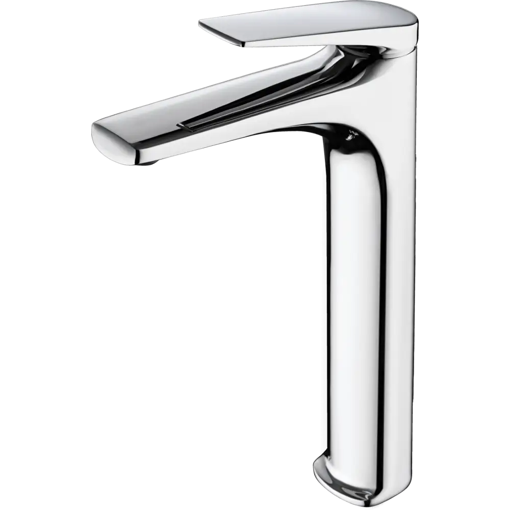 Delos tall chrome single lever sink faucet with modern design