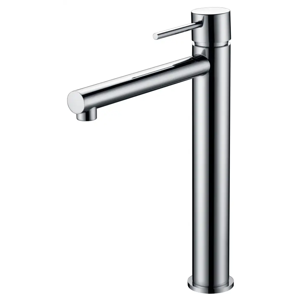 Milos chrome single lever basin mixer faucet with tall spout design