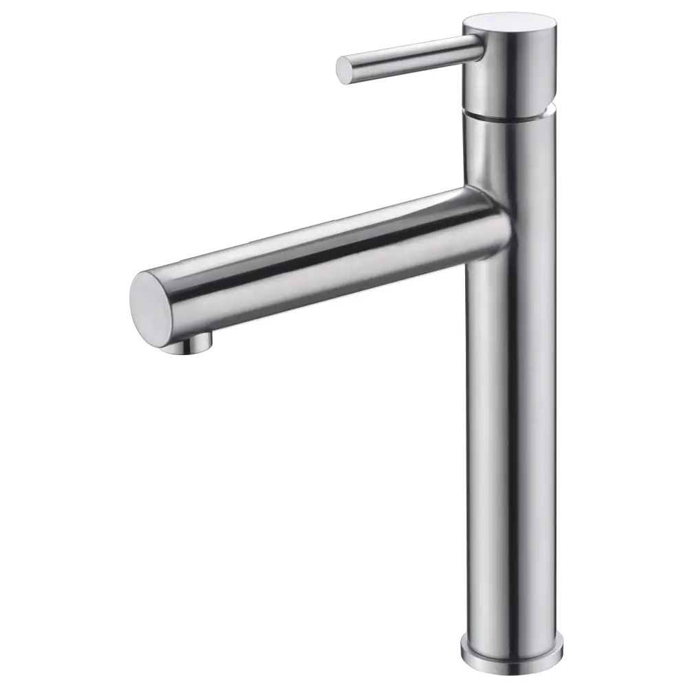 Tall Moscow stainless steel basin mixer faucet with single handle control