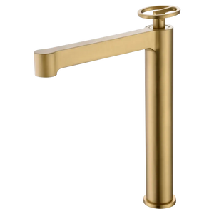 Olimpo Tall Basin Mixer Brushed Gold Single Handle, main product view