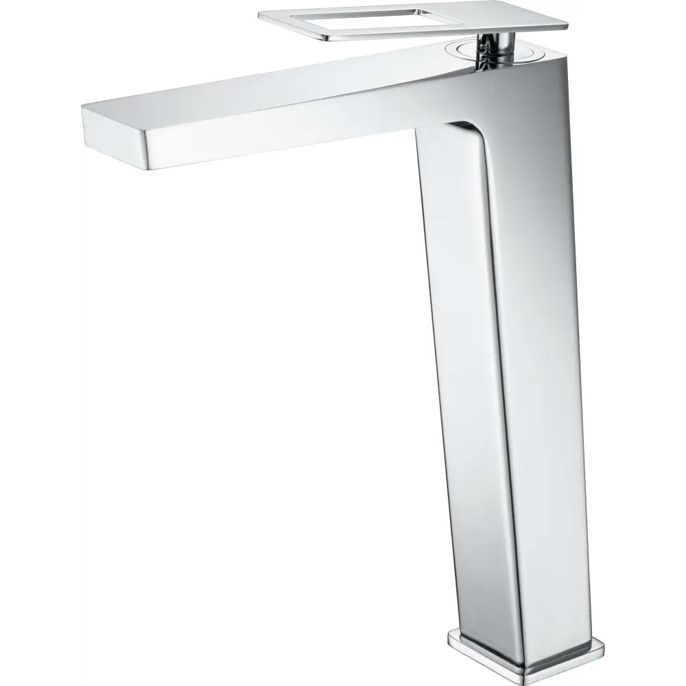 Chrome single lever modern sink faucet with sleek design