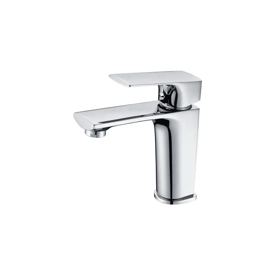 Chrome single lever basin mixer faucet modern bathroom design