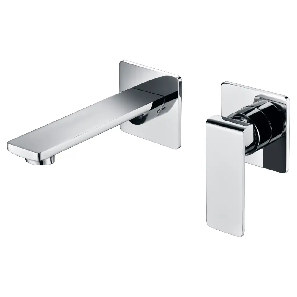 Chrome Fiji sink mixer faucet with built-in single-handle design closeup