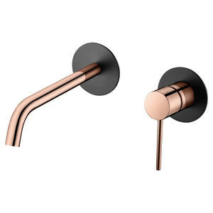 Black Rose Gold Single Lever Bathroom Sink Faucet, main product view