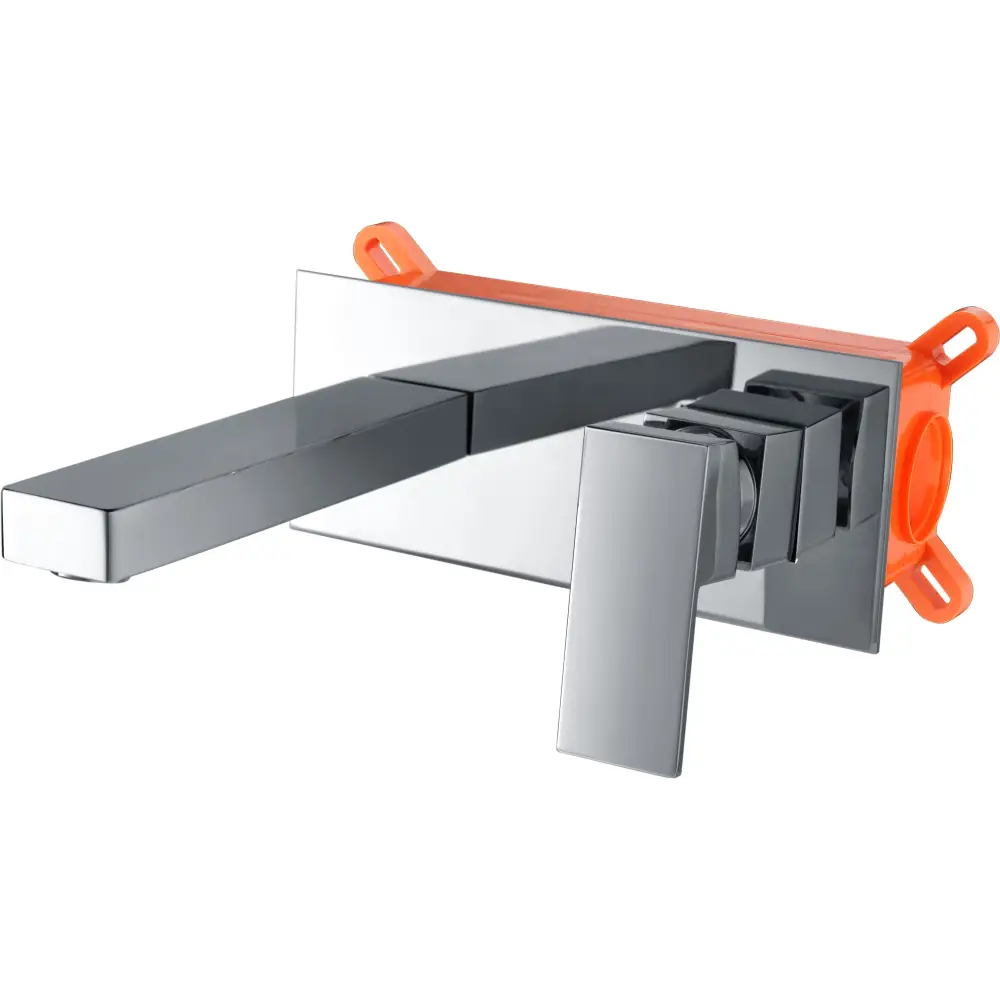 Chrome single-lever modern sink faucet with sleek monomando design