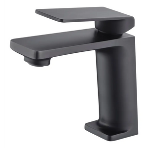 Matte Black Single Handle Bathroom Faucet Modern Design, main product view