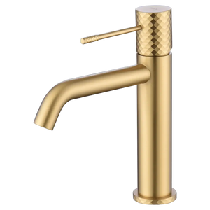 Genova Brushed Gold Basin Mixer Faucet, main product view