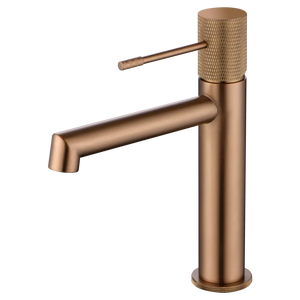 Brushed Rose Gold Basin Mixer Faucet Modern Single Lever, main product view