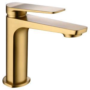 Brushed Gold Bathroom Sink Faucet Single Handle, main product view