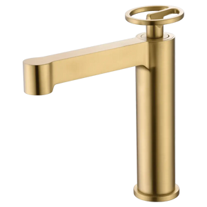 Olimpo Brushed Gold Single Lever Basin Faucet, main product view