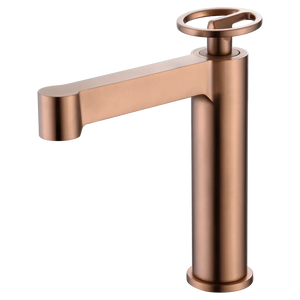 Brushed Rose Gold Basin Faucet Single Lever Modern, main product view