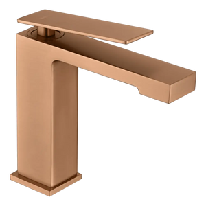 Brushed Rose Gold Single Lever Basin Faucet, main product view