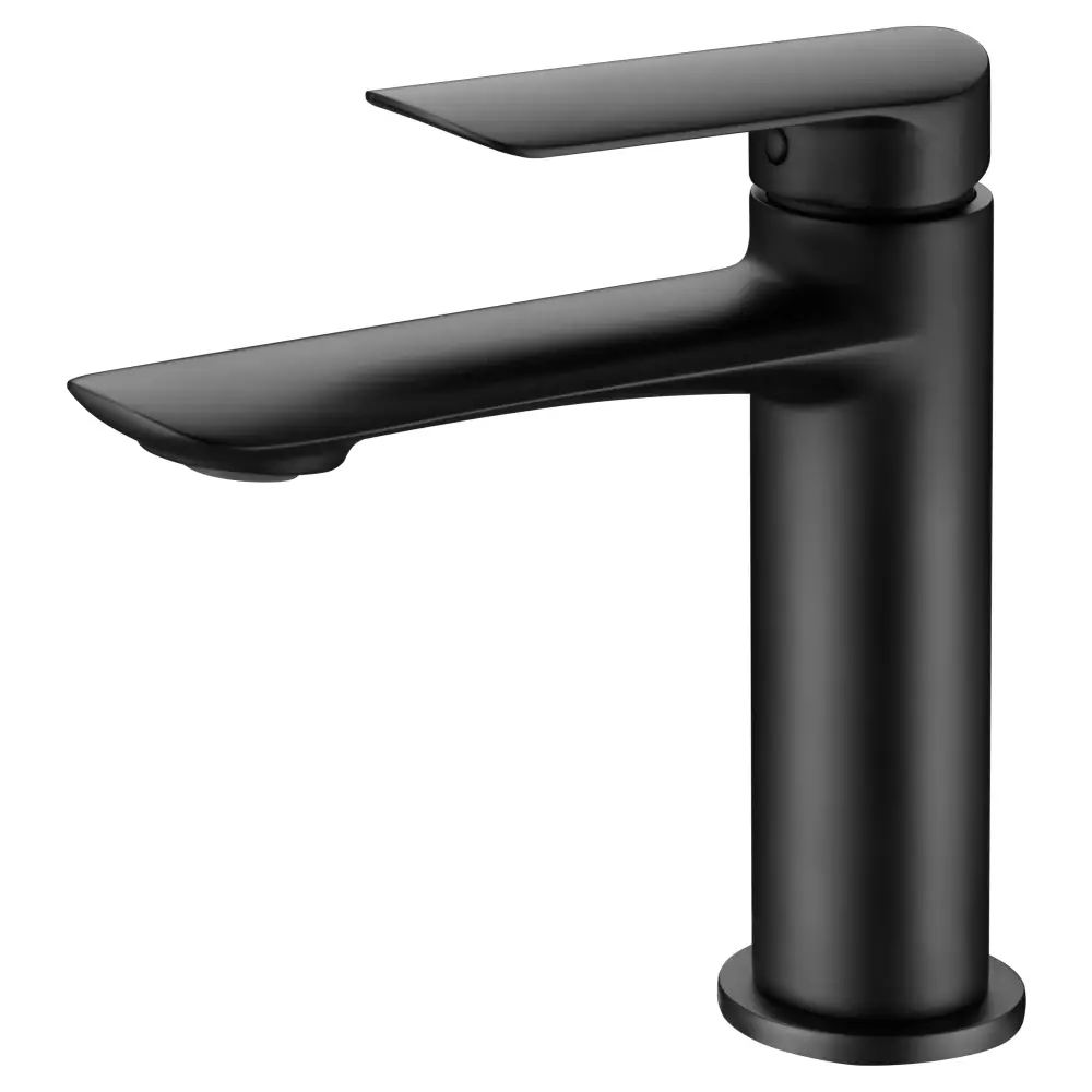 Matte black single-lever bathroom faucet modern design chrome finish