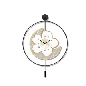 Moon and Flower Artistic Pendulum Wall Clock - view 8