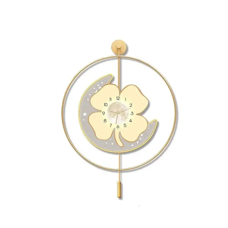 Moon and Flower Artistic Pendulum Wall Clock - view 11