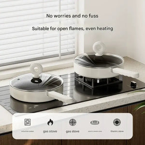 Two Piece Non Stick Frying Pan Soup Pot Set - Cookware set