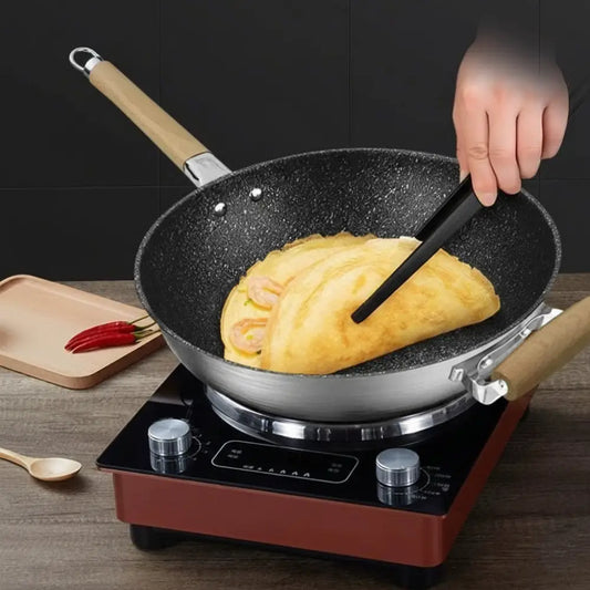 Non Stick Round Bottom Ear Steaming Cover Lid Pan - Cookware set